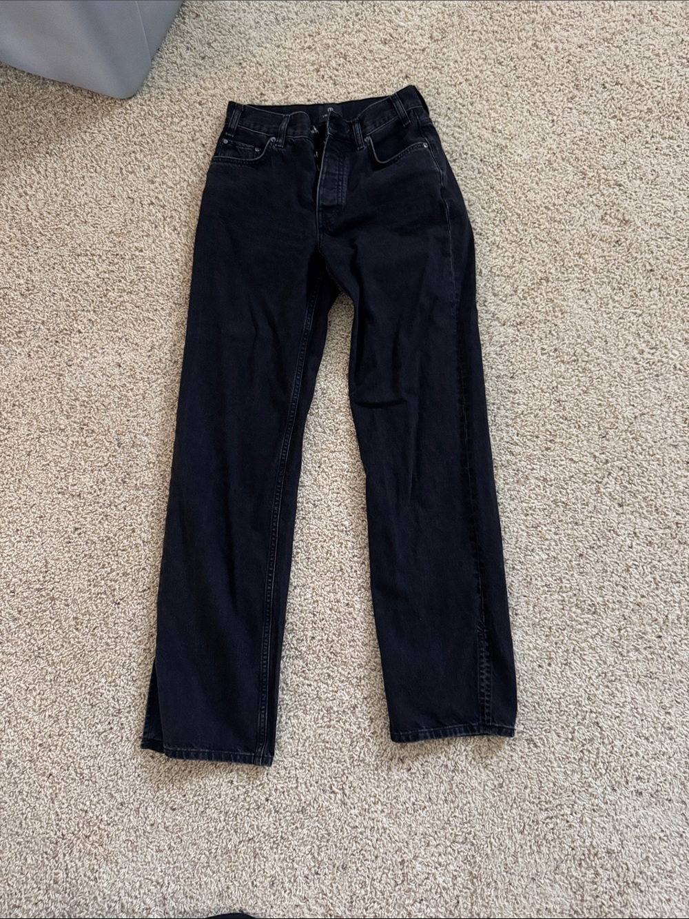 Anine bing split bottom black jeans